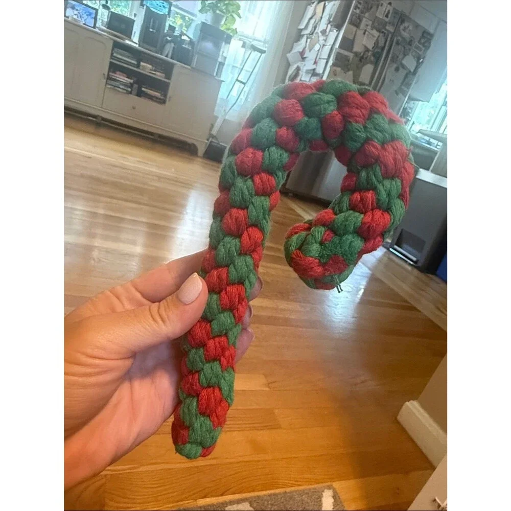 Christmas Candy Cane Rope Dog Toy